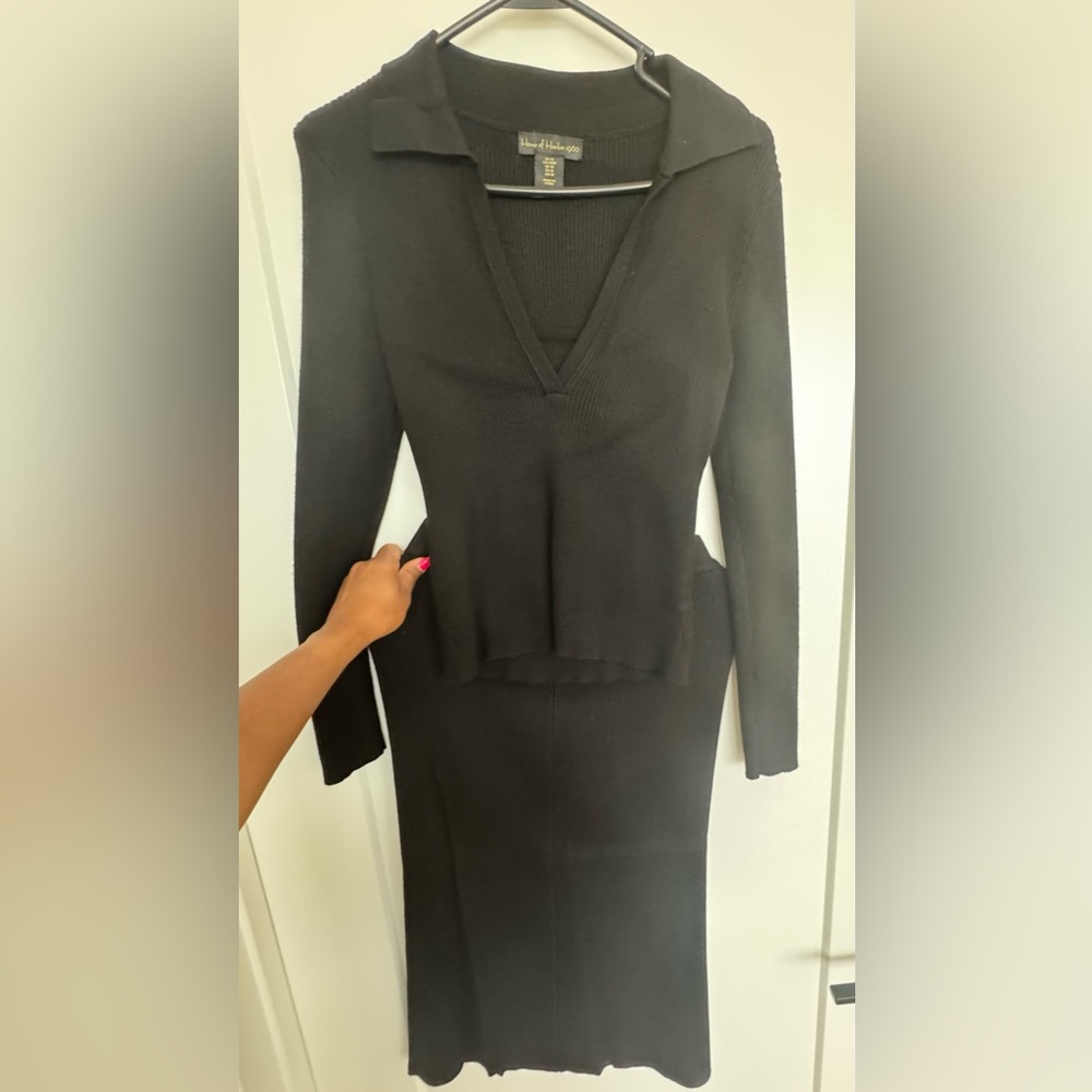 House of Harlow 1960 Black Sheath 2-Piece Set
